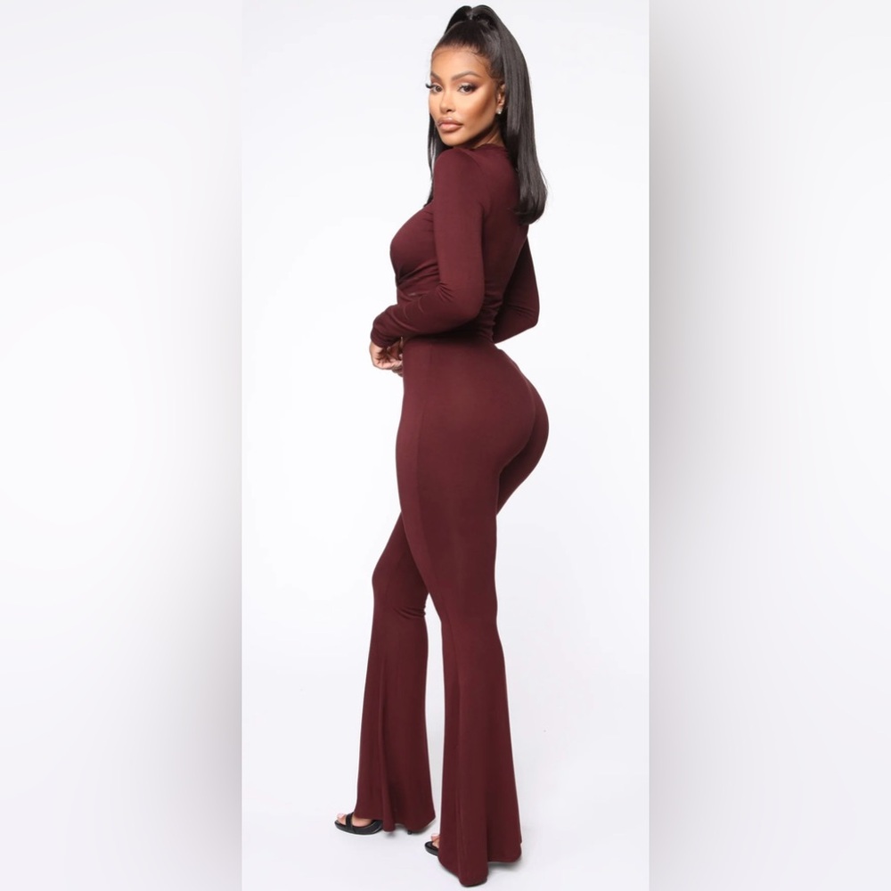 Fashion Nova Varvara Pant Set in Wine. Size XS. Worn once. - Picture 3 of 8